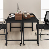 Rolling Computer Desk with Lockable Casters for Home Office - Black