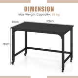 Rolling Computer Desk with Lockable Casters for Home Office - Black