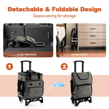 50-Can Large Leakproof Rolling Cooler with Detachable Bottom Plate-Gray