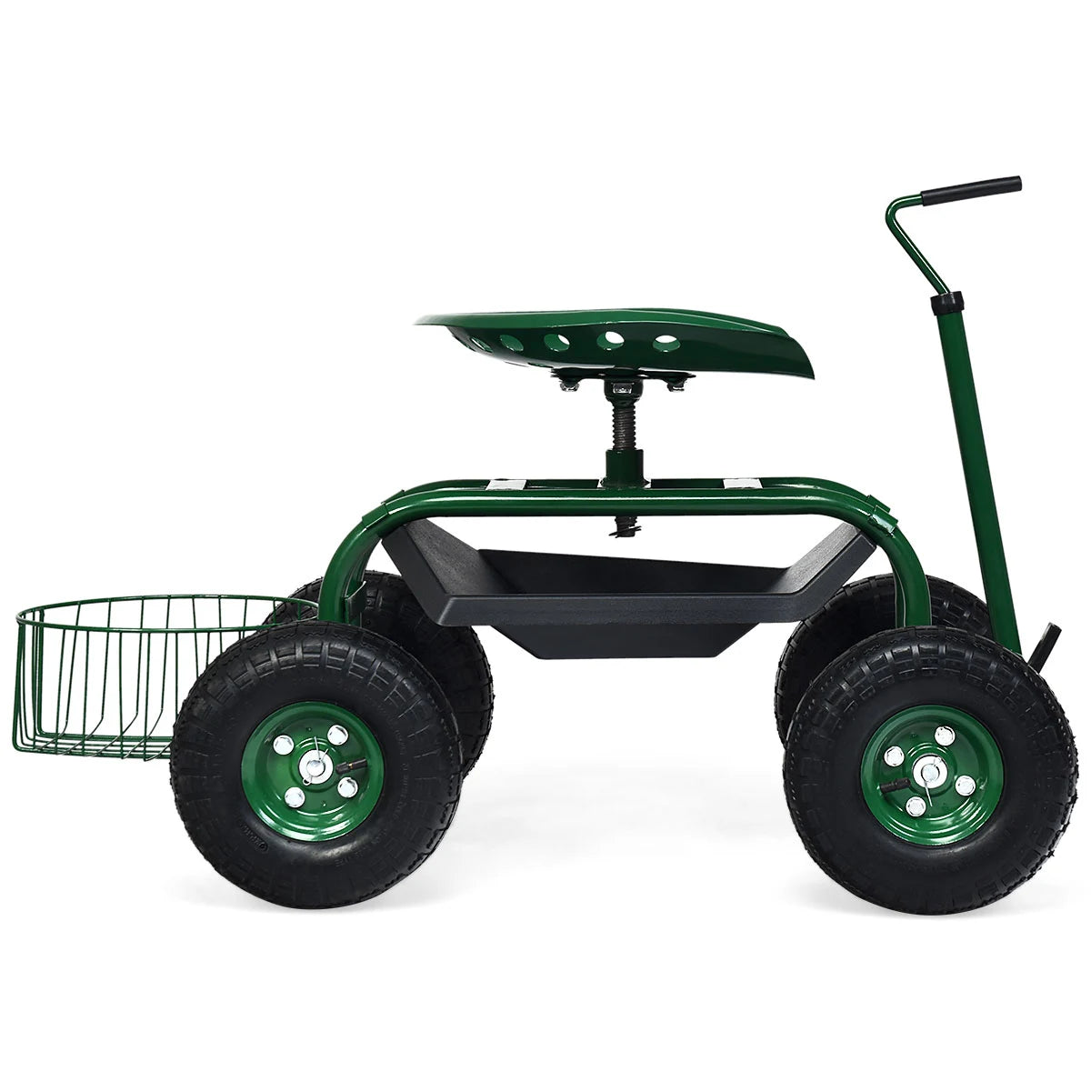 Extendable Handle Garden Cart Rolling Wagon Scooter