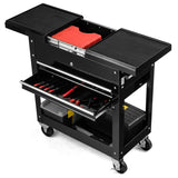 Rolling Mechanics Tool Cart Slide Top Utility Storage Cabinet Organizer 2 Drawers