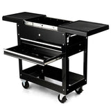 Rolling Mechanics Tool Cart Slide Top Utility Storage Cabinet Organizer 2 Drawers