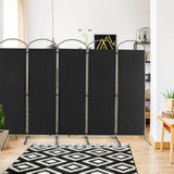 6.2Ft Folding 6-Panel Room Divider for Home Office Living Room-Black