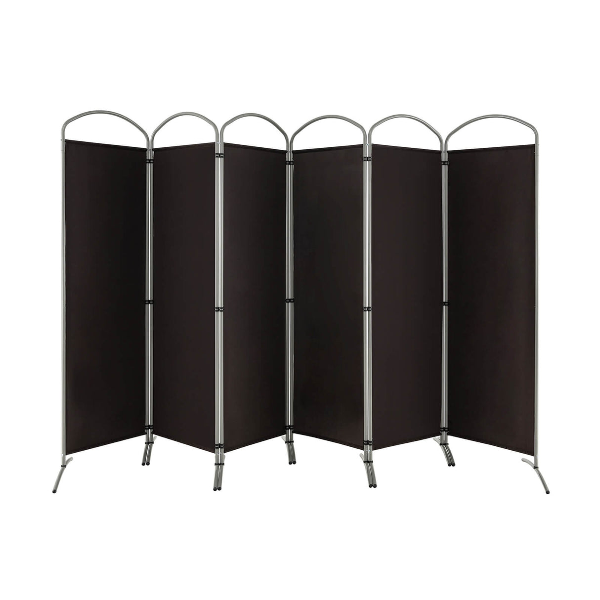6 Feet 6-Panels Freestanding Folding Privacy Screen-Brown