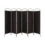 6 Feet 6-Panels Freestanding Folding Privacy Screen-Brown