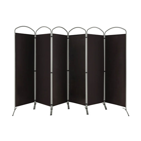 6 Feet 6-Panels Freestanding Folding Privacy Screen-Brown
