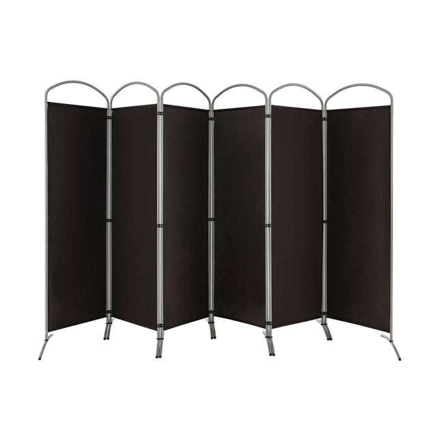 6 Feet 6-Panels Freestanding Folding Privacy Screen-Brown