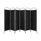 6.2Ft Folding 6-Panel Room Divider for Home Office Living Room-Black