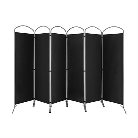 6.2Ft Folding 6-Panel Room Divider for Home Office Living Room-Black