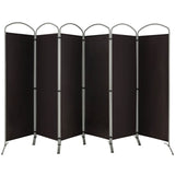 6 Feet 6-Panels Freestanding Folding Privacy Screen-Brown