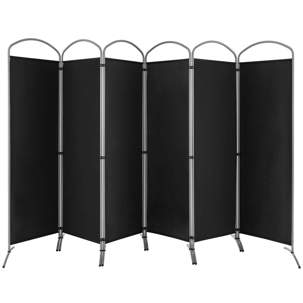 6.2Ft Folding 6-Panel Room Divider for Home Office Living Room-Black