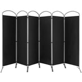 6.2Ft Folding 6-Panel Room Divider for Home Office Living Room-Black