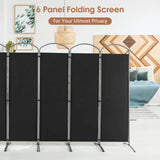 6.2Ft Folding 6-Panel Room Divider for Home Office Living Room-Black