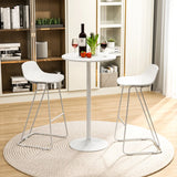 101-56 cm Round Bistro Cocktail Tall Coffee Table High Top Pub Table-White-2 Pieces
