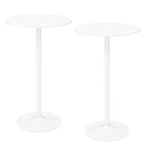 101-56 cm Round Bistro Cocktail Tall Coffee Table High Top Pub Table-White-2 Pieces