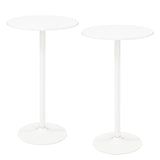 101-56 cm Round Bistro Cocktail Tall Coffee Table High Top Pub Table-White-2 Pieces