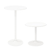 101-56 cm Round Bistro Cocktail Tall Coffee Table High Top Pub Table-White-2 Pieces