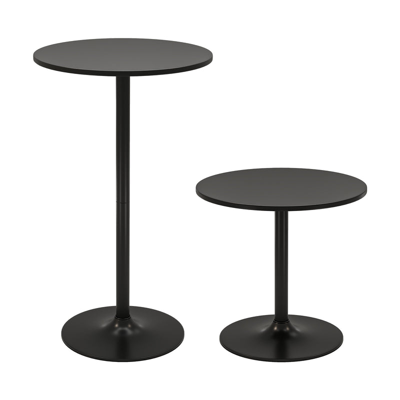 101-56 cm Round Bistro Cocktail Tall Coffee Table High Top Pub Table-Black-2 Pieces