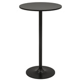 101-56 cm Round Bistro Cocktail Tall Coffee Table High Top Pub Table-Black-2 Pieces