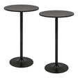 101-56 cm Round Bistro Cocktail Tall Coffee Table High Top Pub Table-Black-2 Pieces