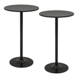 101-56 cm Round Bistro Cocktail Tall Coffee Table High Top Pub Table-Black-2 Pieces