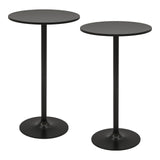 101-56 cm Round Bistro Cocktail Tall Coffee Table High Top Pub Table-Black-2 Pieces