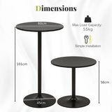 101-56 cm Round Bistro Cocktail Tall Coffee Table High Top Pub Table-Black-2 Pieces