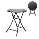 23 Inch Round Bistro Table with Tempered Glass Tabletop
