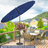 9 Feet Round Patio Umbrella with 18 Fiberglass Ribs-Navy