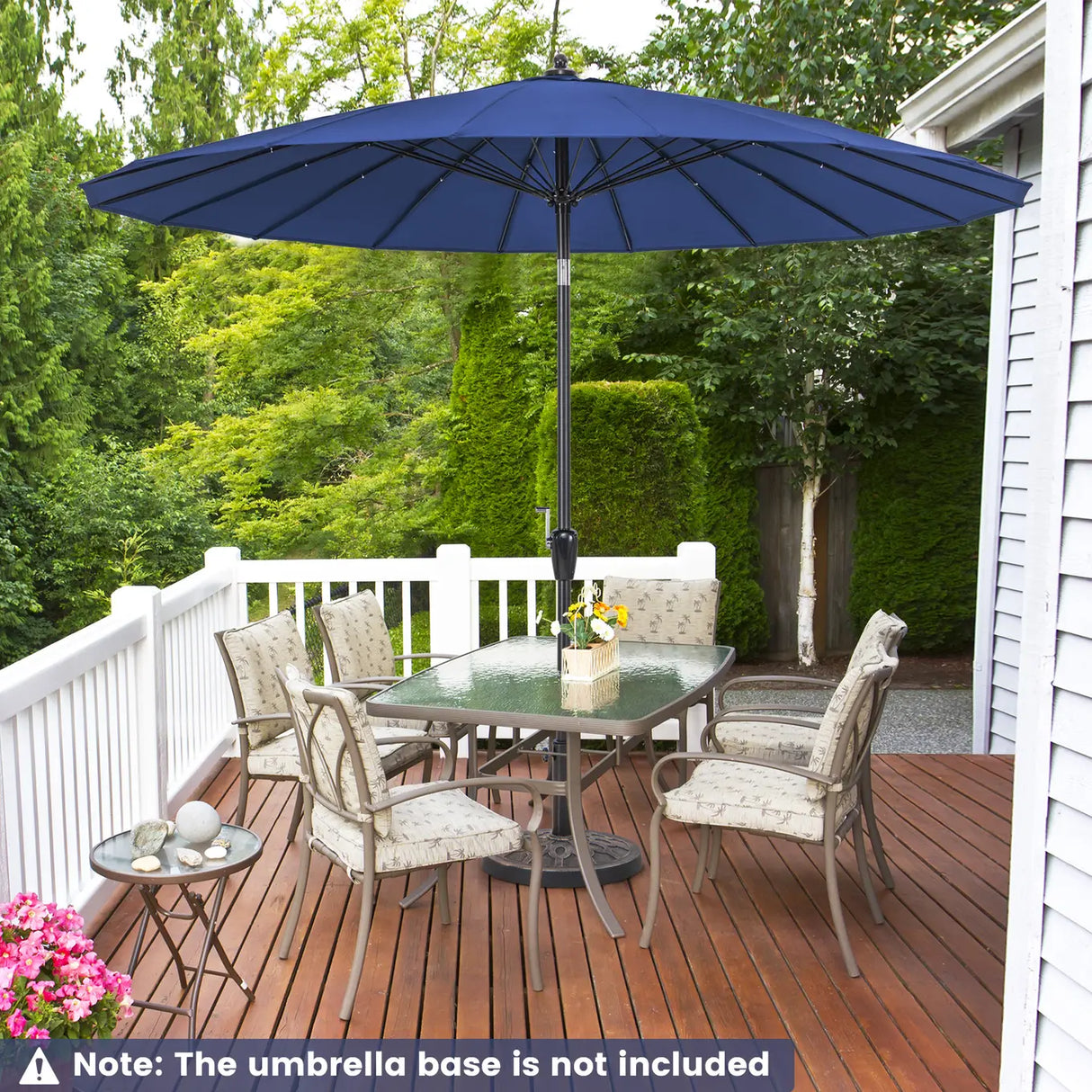 9 Feet Round Patio Umbrella with 18 Fiberglass Ribs-Navy