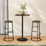 Round Top Pub and Bar Table with MDF Top and Base-2 Pieces-Rustic Brown
