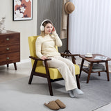 HOMCOM Nordic Accent Chair, Upholstered Velvet Armchair with Solid Wood Frame and Soft Thick Padded for Living Room, Bedroom, Champagne