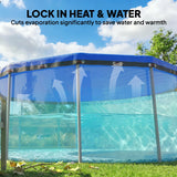 Outsunny Round Pool Cover, 10 ft Waterproof Swimming Pool Cover with Secure Rope, Tightener for Above Ground Pools, Blue