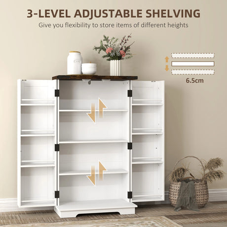 HOMCOM Multi-Storage Farmhouse Style Cabinet - White