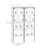 Outsunny Metal Trellis Set of 2, Garden Trellis for Climbing Plants Support Frames, Leaf Design