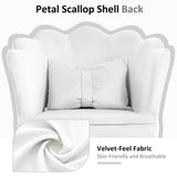 HOMCOM Velvet-Feel Petal Back Office Chair - White