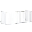 PawHut 5 Panels Pet Playpen Metal Fence w/ Walk Through Door - White