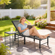 Outsunny Reclining Sun Lounger - Black