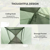 Outsunny 3-4 Person Camping Tent, Easy Set Up Waterproof Dome Tent with Sewn-in Groundsheet, Mesh Windows, Pocket and Hook for Camping, Hiking, Backpacking, Olive Green and Grey