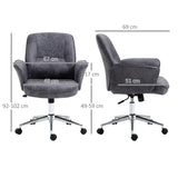 Vinsetto Swivel Computer Office Chair Mid Back Desk Chair for Home Study Bedroom,  Charcoal Grey