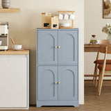 HOMCOM 4-Door Kitchen Storage Cabinet with Adjustable Shelves - Grey
