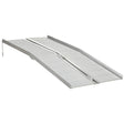 HOMCOM Textured Aluminum Folding Wheelchair Ramp, 183 x 72 cm Portable Threshold Ramp, for Scooter Steps Home Stairs Doorways