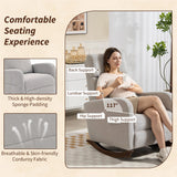 HOMCOM Corduroy Rocking Armchair - Grey