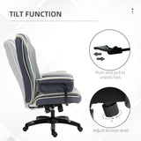 Vinsetto Faux Leather Executive Office Chair, with Contrast Piping - Grey/White