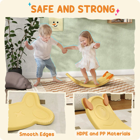 AIYAPLAY Balance Board for Kids Balance Training & Sensory Play, Yellow