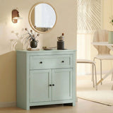 HOMCOM Sideboard Storage Cabinet, Modern Kitchen Cupboard with Adjustable Shelf, Drawer and Double Doors, Green