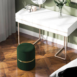 HOMCOM Velvet-Feel Storage Ottoman - Green