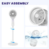 HOMCOM Pedestal Air Circulation Fan with Oscillating, Light Off, White
