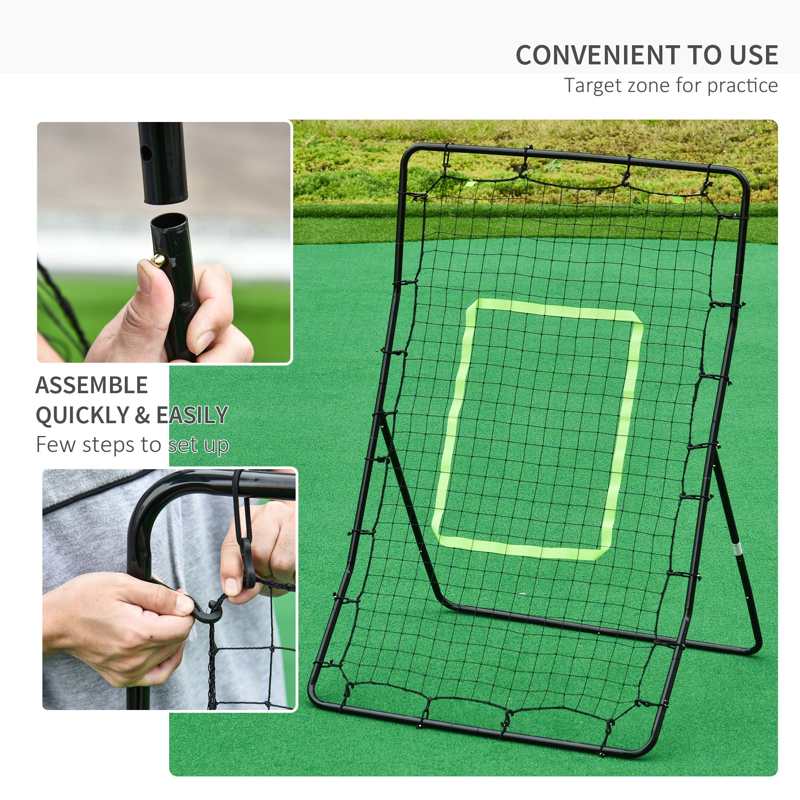 HOMCOM Rebounder Net Playback Game Spot Target Ball Rebounders Training Equipment Play Teaching