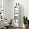 HOMCOM 6-Tier 156 cm Tall Bookcase - White